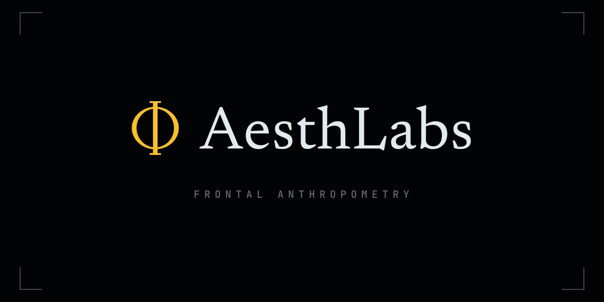 The AesthLabs wordmark, over the words frontal anthropometry