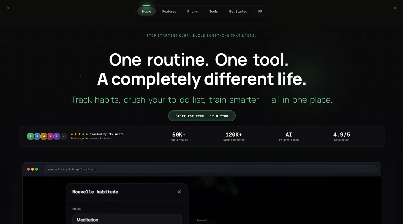 Productivity Hub home page
